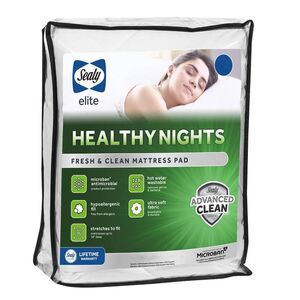 Sealy -  Twin Healthy Nights Mattress Pad: Hypoallerg White